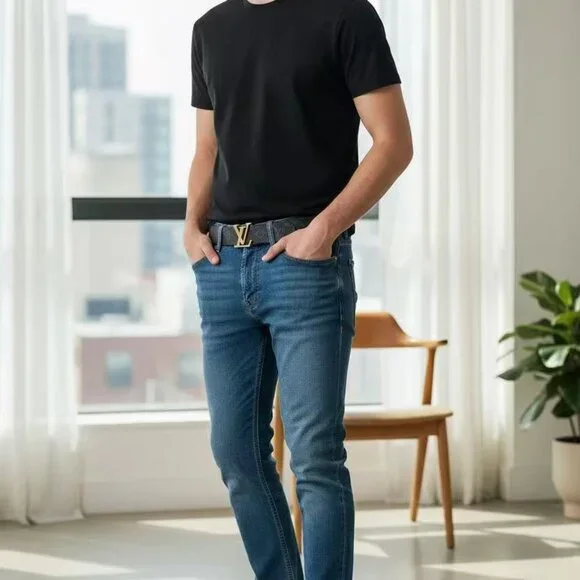 LV Belts 95cm fit for 30-34 Gold Logo - Picture 5 of 5